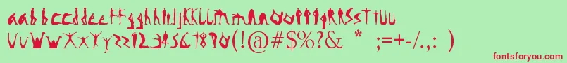 Hufo Font – Red Fonts on Green Background