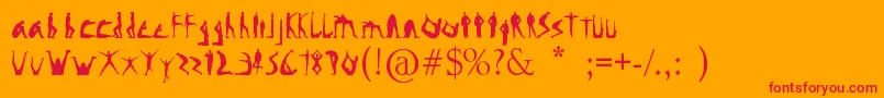 フォントHufo – オレンジの背景に赤い文字