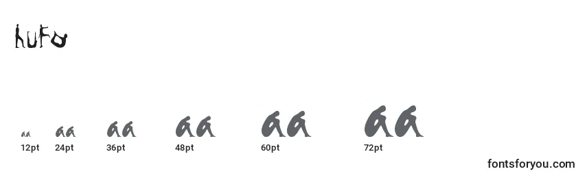 Größen der Schriftart Hufo