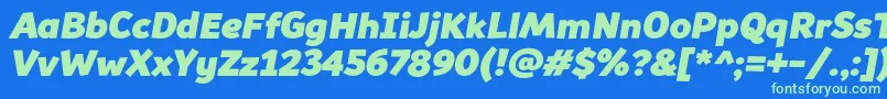 Souses Font – Green Fonts on Blue Background