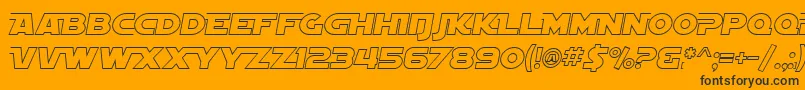 SfDistantGalaxyAltoutlineItalic Font – Black Fonts on Orange Background