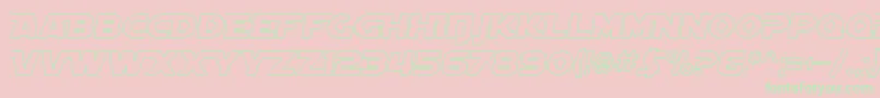 SfDistantGalaxyAltoutlineItalic-Schriftart – Grüne Schriften auf rosa Hintergrund