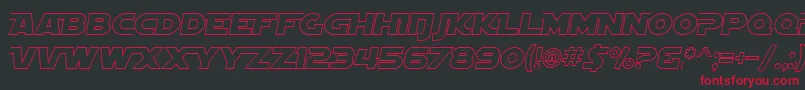 Czcionka SfDistantGalaxyAltoutlineItalic – czerwone czcionki na czarnym tle