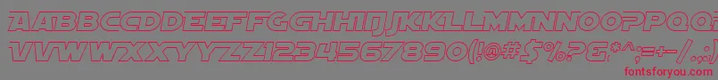 フォントSfDistantGalaxyAltoutlineItalic – 赤い文字の灰色の背景
