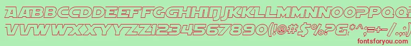 SfDistantGalaxyAltoutlineItalic Font – Red Fonts on Green Background