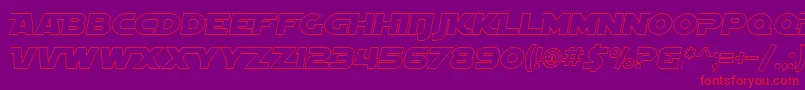 SfDistantGalaxyAltoutlineItalic Font – Red Fonts on Purple Background