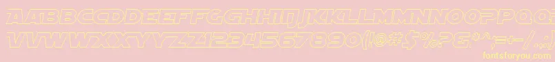 SfDistantGalaxyAltoutlineItalic Font – Yellow Fonts on Pink Background