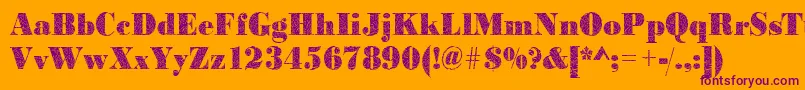 Bodoniglass2Regular Font – Purple Fonts on Orange Background