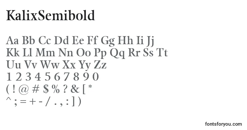 Schriftart KalixSemibold – Alphabet, Zahlen, spezielle Symbole