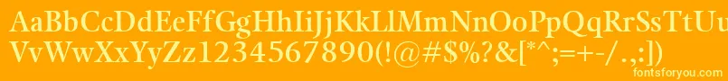 KalixSemibold-Schriftart – Gelbe Schriften auf orangefarbenem Hintergrund