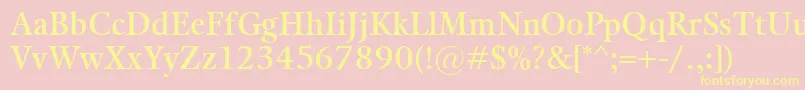 KalixSemibold-Schriftart – Gelbe Schriften auf rosa Hintergrund