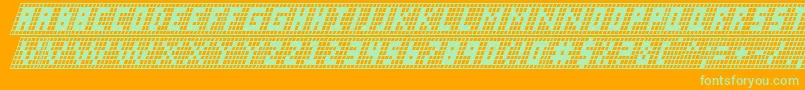 Xgridi Font – Green Fonts on Orange Background