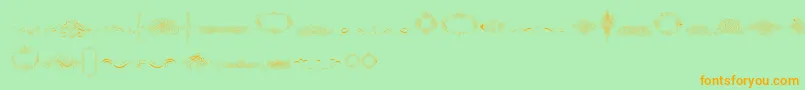 フォントCalligraphiaLatinaFree – オレンジの文字が緑の背景にあります。