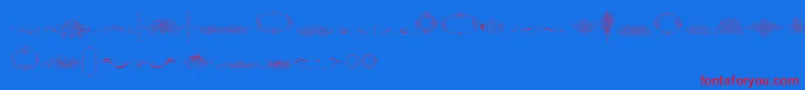CalligraphiaLatinaFree Font – Red Fonts on Blue Background