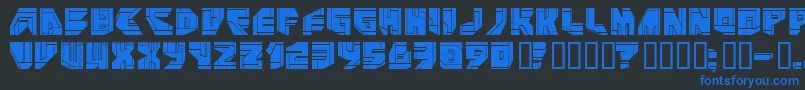 Neopangaia-fontti – siniset fontit mustalla taustalla