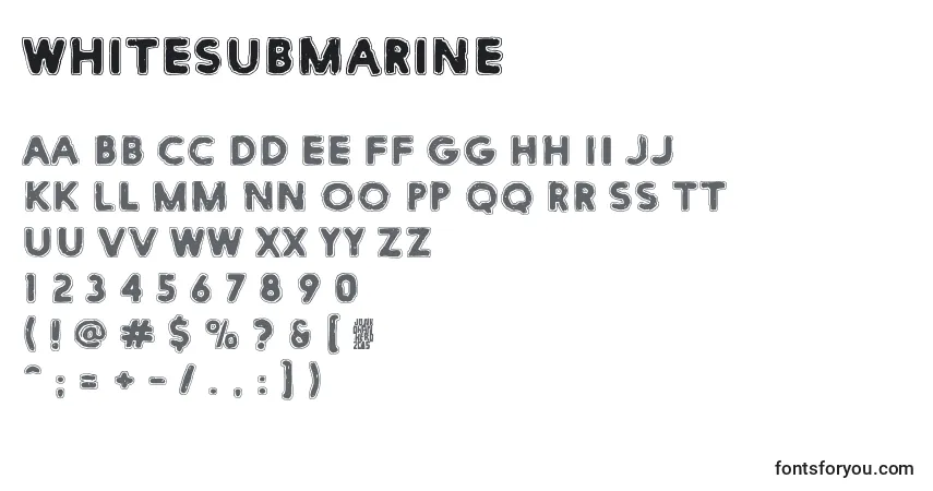 Czcionka WhiteSubmarine – alfabet, cyfry, specjalne znaki