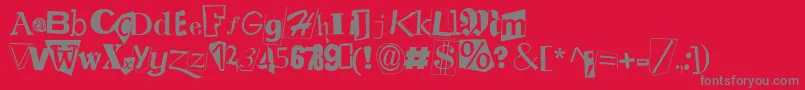 Ransom ffy Font – Gray Fonts on Red Background