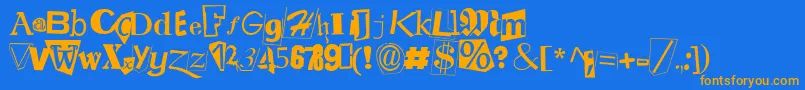 Ransom ffy Font – Orange Fonts on Blue Background