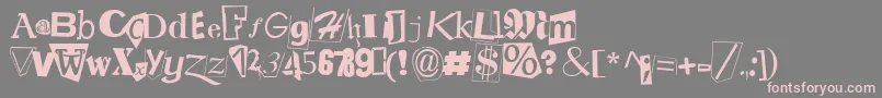 フォントRansom ffy – 灰色の背景にピンクのフォント