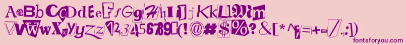 Ransom ffy-Schriftart – Violette Schriften auf rosa Hintergrund