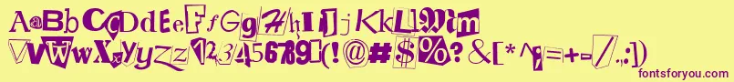 Ransom ffy-Schriftart – Violette Schriften auf gelbem Hintergrund