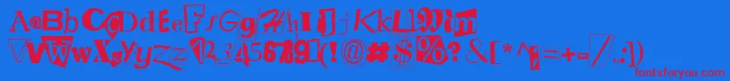Ransom ffy Font – Red Fonts on Blue Background
