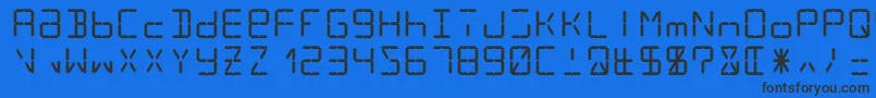Lcd14-fontti – mustat fontit sinisellä taustalla