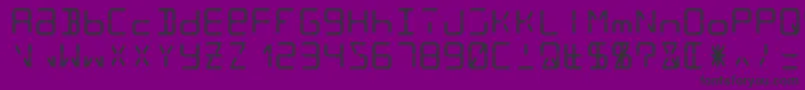 Lcd14-Schriftart – Schwarze Schriften auf violettem Hintergrund