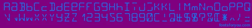 フォントLcd14 – 紫色の背景に青い文字