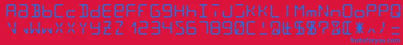 Lcd14 Font – Blue Fonts on Red Background