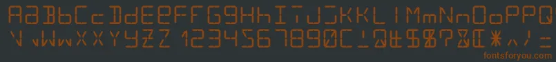 フォントLcd14 – 黒い背景に茶色のフォント