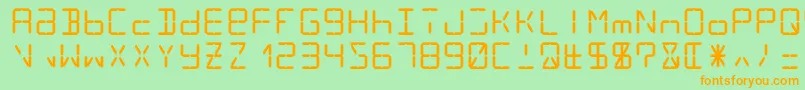 Lcd14 Font – Orange Fonts on Green Background