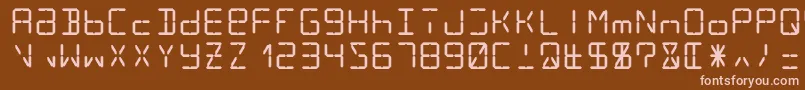 Czcionka Lcd14 – różowe czcionki na brązowym tle