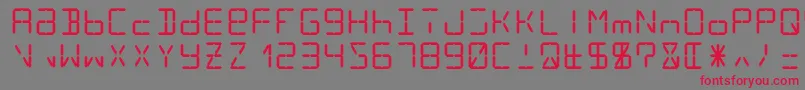 Lcd14 Font – Red Fonts on Gray Background