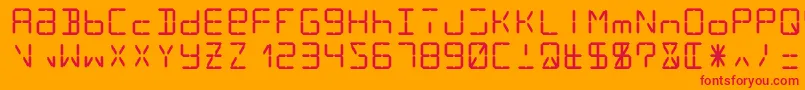 フォントLcd14 – オレンジの背景に赤い文字