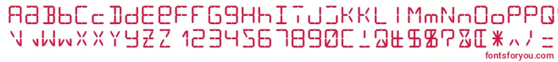 Lcd14 Font – Red Fonts on White Background