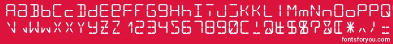 フォントLcd14 – 赤い背景に白い文字