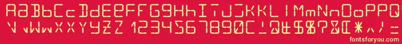 Lcd14 Font – Yellow Fonts on Red Background