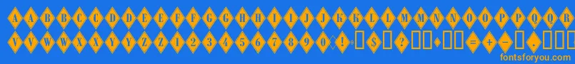 ARombygr Font – Orange Fonts on Blue Background