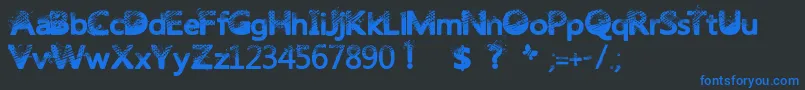 Trashbutterfly Font – Blue Fonts on Black Background