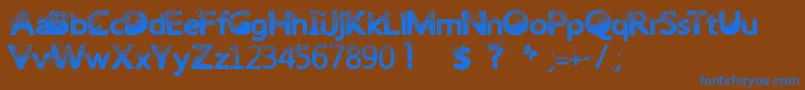 Trashbutterfly Font – Blue Fonts on Brown Background