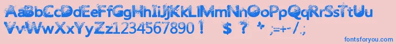 Trashbutterfly Font – Blue Fonts on Pink Background