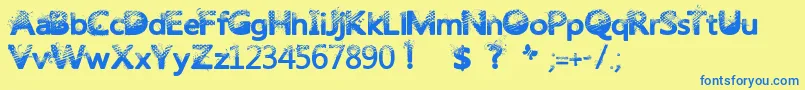 Trashbutterfly Font – Blue Fonts on Yellow Background