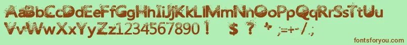 Trashbutterfly Font – Brown Fonts on Green Background