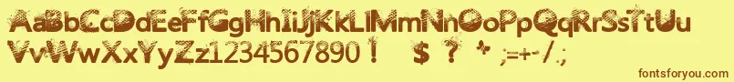 Trashbutterfly Font – Brown Fonts on Yellow Background