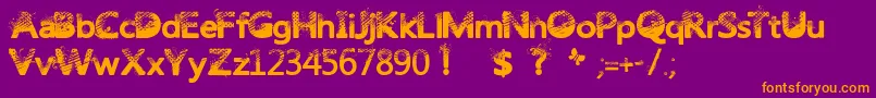 Trashbutterfly Font – Orange Fonts on Purple Background