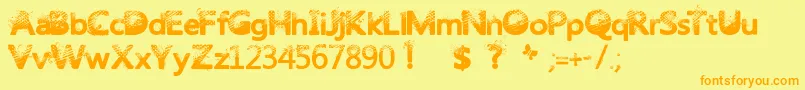 Trashbutterfly Font – Orange Fonts on Yellow Background