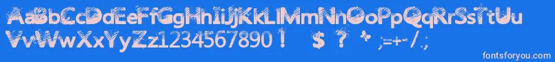 Trashbutterfly Font – Pink Fonts on Blue Background