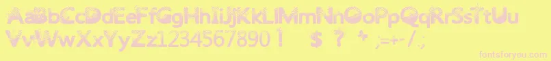 Trashbutterfly Font – Pink Fonts on Yellow Background