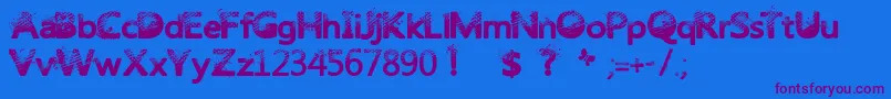 Trashbutterfly Font – Purple Fonts on Blue Background